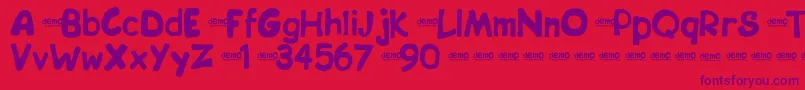 Bipdemo Font – Purple Fonts on Red Background