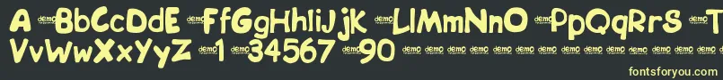 Bipdemo Font – Yellow Fonts on Black Background