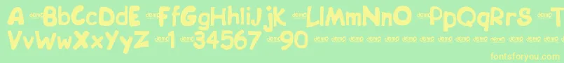 Bipdemo Font – Yellow Fonts on Green Background
