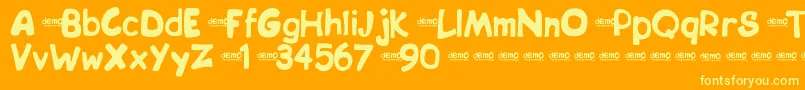 Bipdemo Font – Yellow Fonts on Orange Background