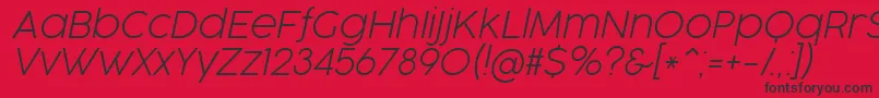 CocogooseProUltralightItalicTrial Font – Black Fonts on Red Background