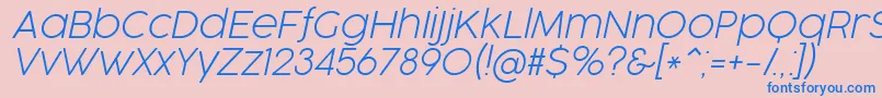 CocogooseProUltralightItalicTrial Font – Blue Fonts on Pink Background