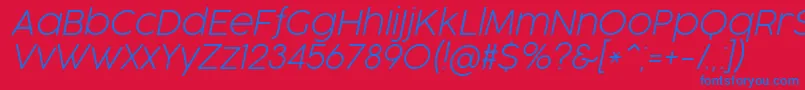 CocogooseProUltralightItalicTrial Font – Blue Fonts on Red Background