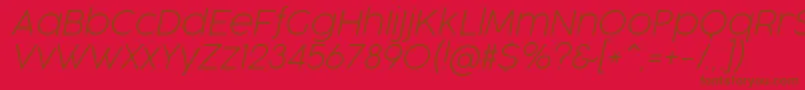 CocogooseProUltralightItalicTrial Font – Brown Fonts on Red Background