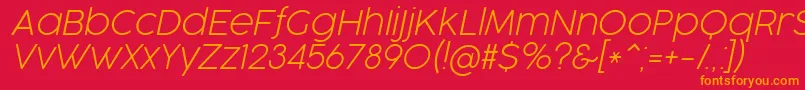 CocogooseProUltralightItalicTrial Font – Orange Fonts on Red Background