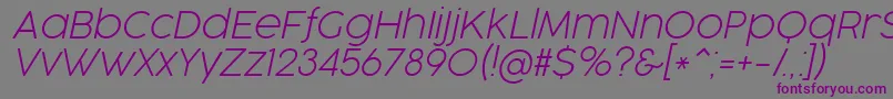 CocogooseProUltralightItalicTrial Font – Purple Fonts on Gray Background