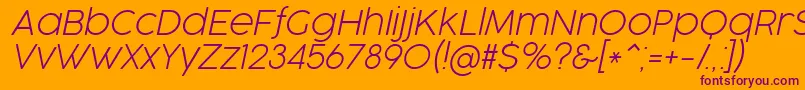 CocogooseProUltralightItalicTrial Font – Purple Fonts on Orange Background