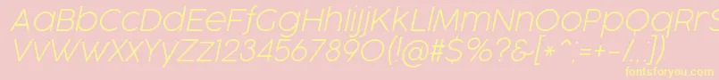 CocogooseProUltralightItalicTrial-Schriftart – Gelbe Schriften auf rosa Hintergrund