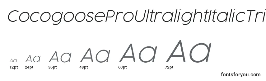 CocogooseProUltralightItalicTrial Font Sizes