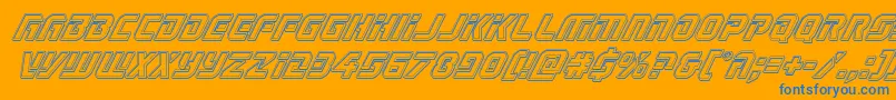 Legiosabinaengraveital Font – Blue Fonts on Orange Background