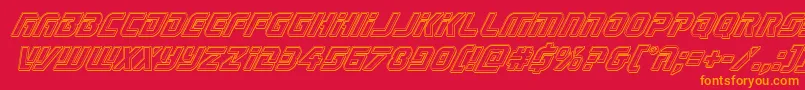 Legiosabinaengraveital Font – Orange Fonts on Red Background
