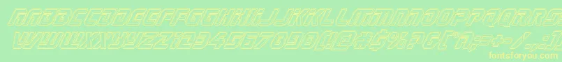 Legiosabinaengraveital Font – Yellow Fonts on Green Background