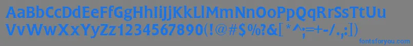 FlareGothic-Schriftart – Blaue Schriften auf grauem Hintergrund