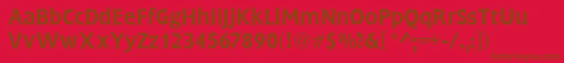 FlareGothic-Schriftart – Braune Schriften auf rotem Hintergrund