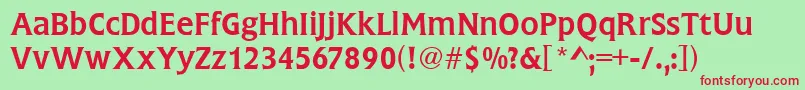 FlareGothic Font – Red Fonts on Green Background