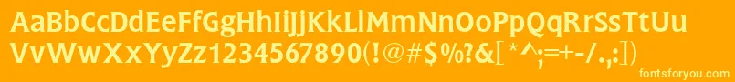 FlareGothic Font – Yellow Fonts on Orange Background