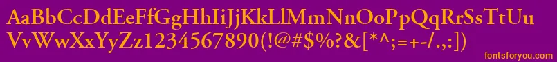 AdobeGaramondLtSemibold Font – Orange Fonts on Purple Background