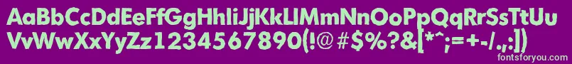 MontrealantiqueXboldRegular Font – Green Fonts on Purple Background