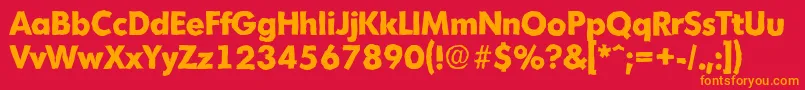 MontrealantiqueXboldRegular Font – Orange Fonts on Red Background