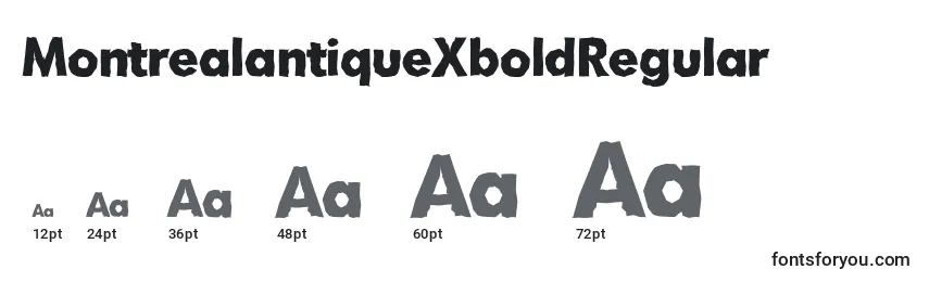 Размеры шрифта MontrealantiqueXboldRegular