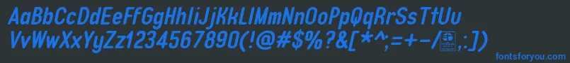 TypoQuikBoldItalicDemo Font – Blue Fonts on Black Background