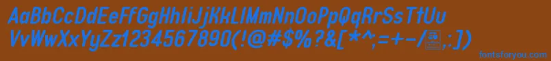 TypoQuikBoldItalicDemo Font – Blue Fonts on Brown Background
