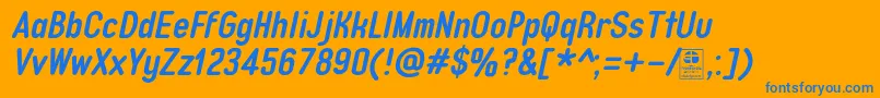 TypoQuikBoldItalicDemo Font – Blue Fonts on Orange Background
