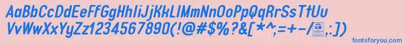 TypoQuikBoldItalicDemo Font – Blue Fonts on Pink Background