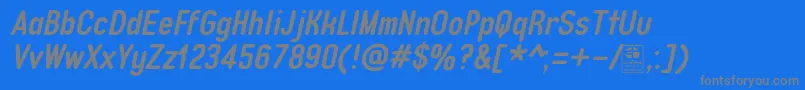 TypoQuikBoldItalicDemo Font – Gray Fonts on Blue Background