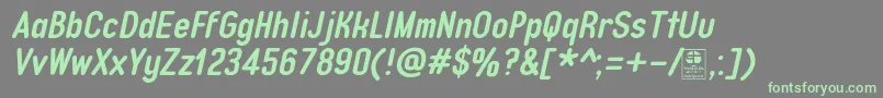 TypoQuikBoldItalicDemo Font – Green Fonts on Gray Background