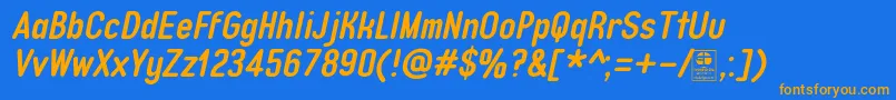 TypoQuikBoldItalicDemo Font – Orange Fonts on Blue Background