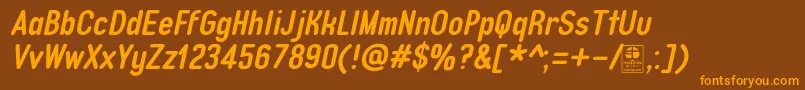 TypoQuikBoldItalicDemo-Schriftart – Orangefarbene Schriften auf braunem Hintergrund