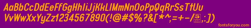 TypoQuikBoldItalicDemo Font – Orange Fonts on Purple Background