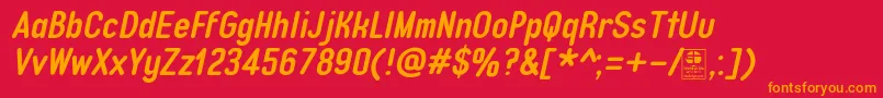 TypoQuikBoldItalicDemo Font – Orange Fonts on Red Background