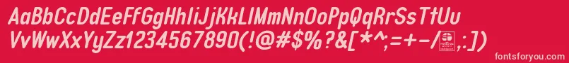 Police TypoQuikBoldItalicDemo – polices roses sur fond rouge