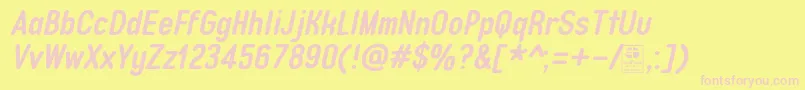 TypoQuikBoldItalicDemo Font – Pink Fonts on Yellow Background