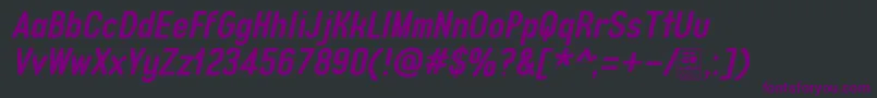Шрифт TypoQuikBoldItalicDemo – фиолетовые шрифты на чёрном фоне