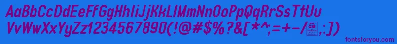 TypoQuikBoldItalicDemo Font – Purple Fonts on Blue Background