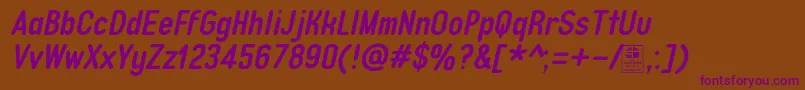 TypoQuikBoldItalicDemo Font – Purple Fonts on Brown Background