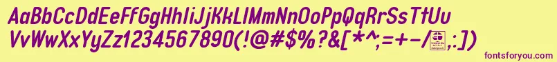 TypoQuikBoldItalicDemo Font – Purple Fonts on Yellow Background