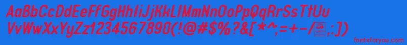 Police TypoQuikBoldItalicDemo – polices rouges sur fond bleu