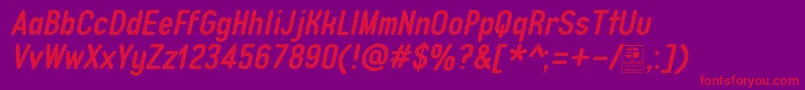 TypoQuikBoldItalicDemo-Schriftart – Rote Schriften auf violettem Hintergrund