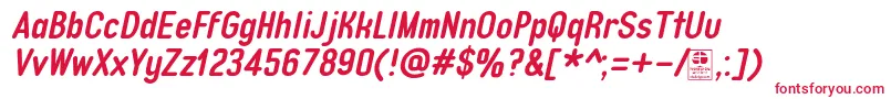 TypoQuikBoldItalicDemo Font – Red Fonts on White Background