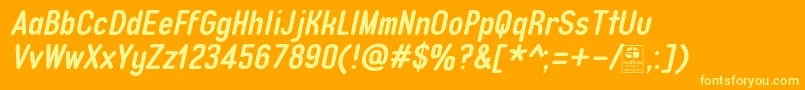 TypoQuikBoldItalicDemo Font – Yellow Fonts on Orange Background