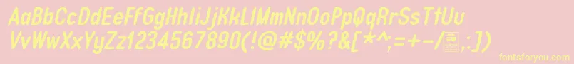 TypoQuikBoldItalicDemo Font – Yellow Fonts on Pink Background