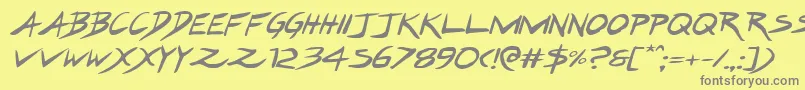 Hakturusexpandital Font – Gray Fonts on Yellow Background