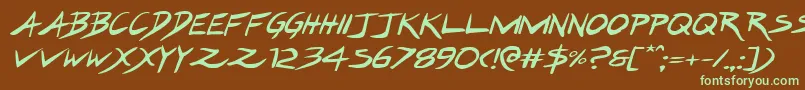 Hakturusexpandital Font – Green Fonts on Brown Background