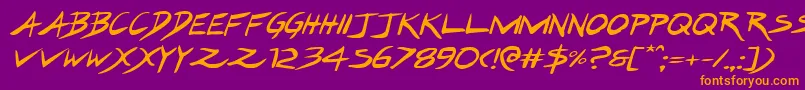 Hakturusexpandital Font – Orange Fonts on Purple Background