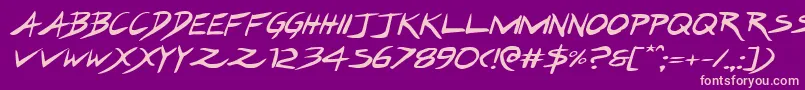 Hakturusexpandital Font – Pink Fonts on Purple Background