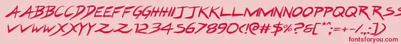 Hakturusexpandital Font – Red Fonts on Pink Background